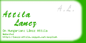 attila lancz business card